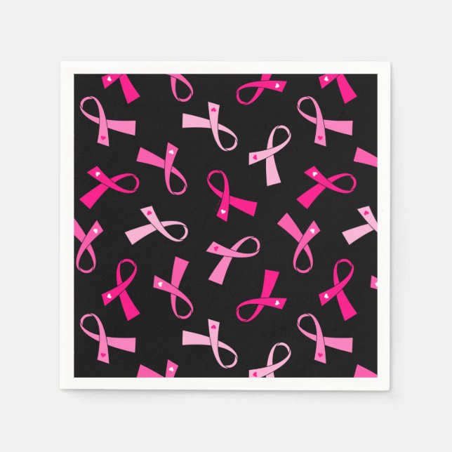 Söt MultiRosa Breast Cancer Ribbon Mönster Pappersservett (Framsidan)