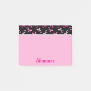 Söt MultiRosa Breast Cancer Ribbon Mönster Post-it Block