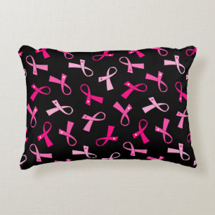 Söt MultiRosa Breast Cancer Ribbon Mönster Prydnadskudde