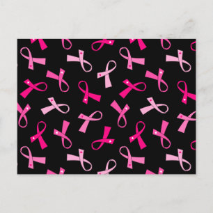 Söt MultiRosa Breast Cancer Ribbon Mönster Vykort