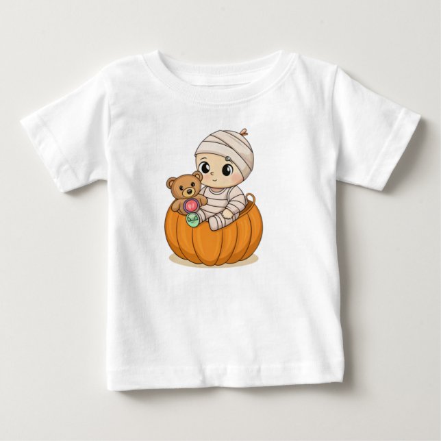 Söt Mummi Baby Pumpa Barn T-Shirt (Framsida)