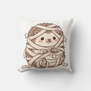 Söt Mummi Igelkott Halloween Kostym Djur Illustrat Kudde