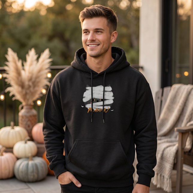Söt Mummi Katt Mjao Halloween Hoodie (Skapare uppladdad)