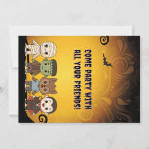 Söt mummie, Frankenstein, Dracula, varulv Inbjudningar