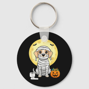 Söt Mummie Hund Halloween Fullmåne Valp Bus eller Nyckelring