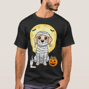 Söt Mummie Hund Halloween Fullmåne Valp Bus eller T Shirt