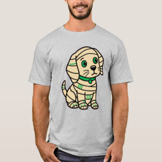 Söt Mummie Hund Halloween Valp Bandage Klistermärk T Shirt