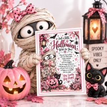 Söt Mummie Rosa Halloween-kort