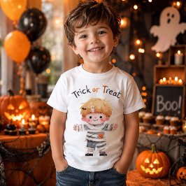 Söt Mummipoike Halloween Bus eller Behandla T Shirt
