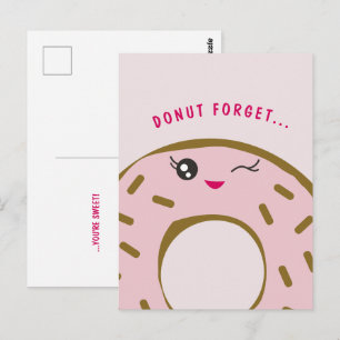 Söt Munk Glöm Inte Att Du Är Söt Kawaii Illustrati Vykort