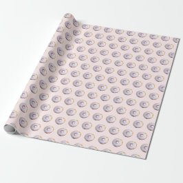 Söt Munk Vattenfärg Mönster Presentpapper