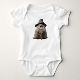 Söt murmeldjur som bär en häxa t shirt