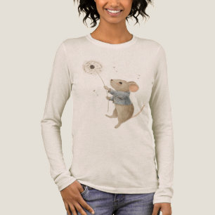 Söt mus flyger på en dandelion t shirt
