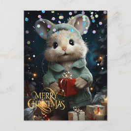 Söt mus. Grattis. Vykort