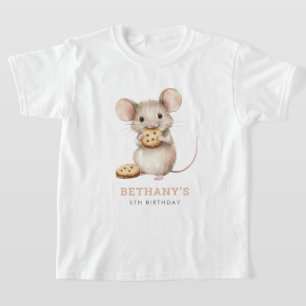 Söt mus och kakor 5-års födelsedagsfest t shirt