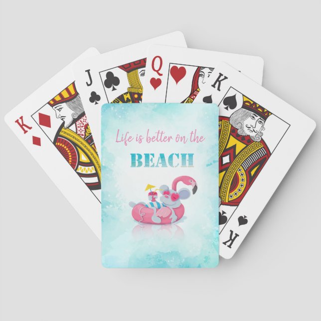 Söt Mus  Stilig Strand Casinokort (Baksidan)