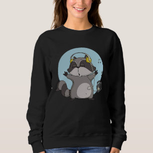 Söt musikälskande lyssnande tvättbjörn t shirt
