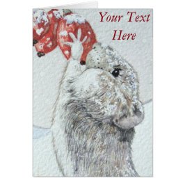 Söt muskot i snö OBS kort