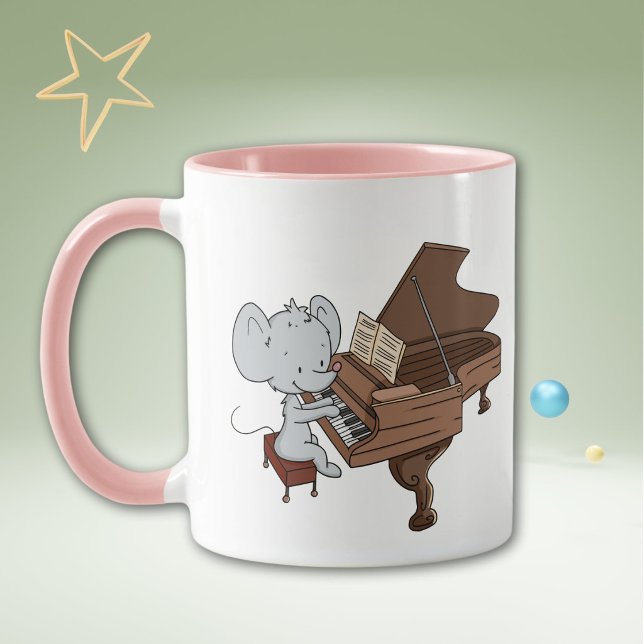 Söt musmusiker pianist Personlig Mugg (Skapare uppladdad)