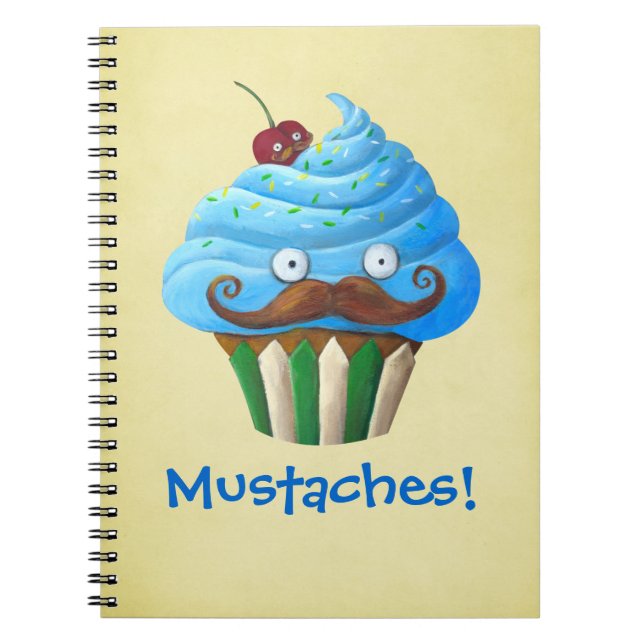 Söt Mustached muffin Anteckningsbok (Framsidan)