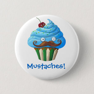 Söt Mustached muffin Knapp