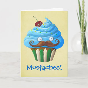Söt Mustached muffin Kort