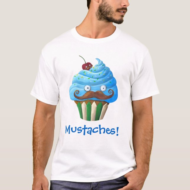 Söt Mustached muffin T-shirt (Framsida)