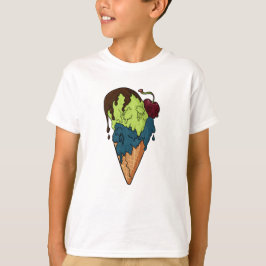 Söt Myasty Skull Ice Cream T Shirt