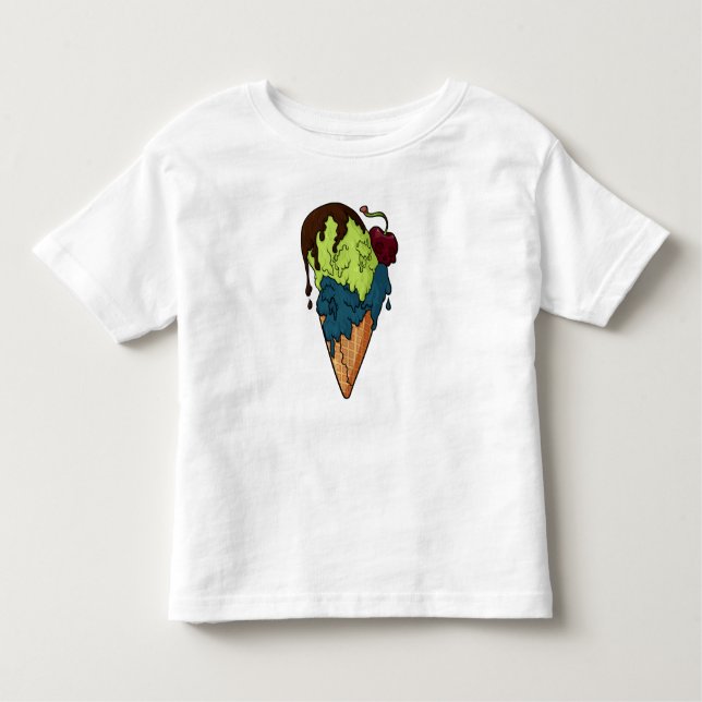 Söt Myasty Skull Ice Cream T Shirt (Framsida)