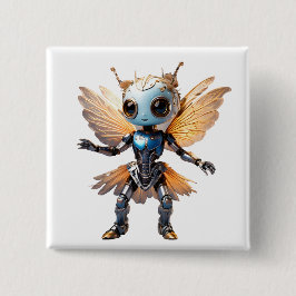 Söt myr flicka dansande robot pixie knapp