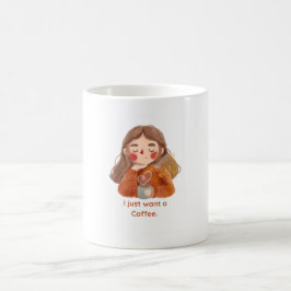 Söt Mysig Anime Tjej Jag Vill Bara Ha Kaffe Älskar Kaffemugg