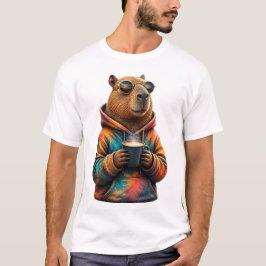 Söt Mysig Capybara-Hoodie Tecknad T-Shirt