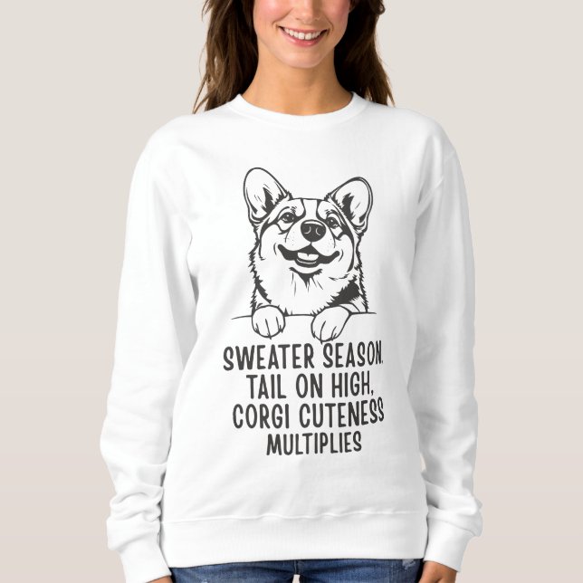 Söt Mysig Corgiälskare Tröja för Höst & Vinter (Framsida)