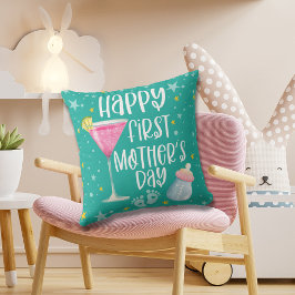 Söt Mysig Glad Första Mors Dag Kastkudde Kudde
