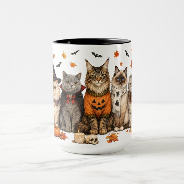 Söt mysig Halloween-katt Mugg (Center)