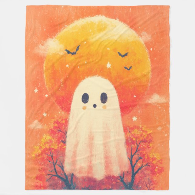 Söt mysig halloweenfilt fleecefilt (Framsidan)
