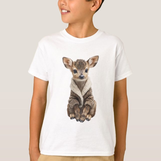 Söt mysig hjorttröja för barn t shirt (Framsida)