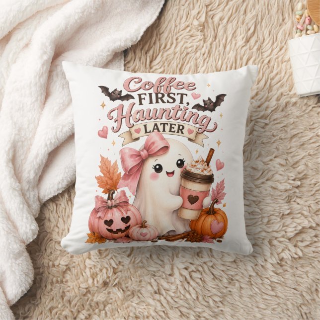 Söt mysig höst spökpumpa Halloween  Kudde (Filt)