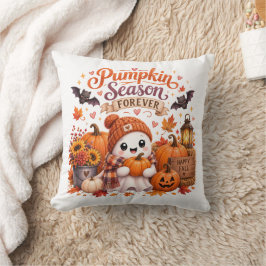 Söt mysig höst spökpumpa Halloween Kudde