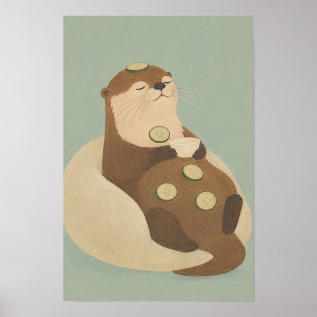 Söt mysig spa-dag avkopplande utter poster (Framsidan)