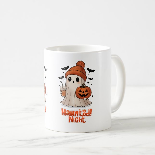 Söt mysig spök Halloween-kaffemugg Kaffemugg (Framsida höger)