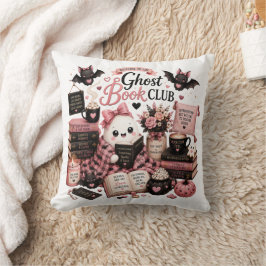 Söt mysig spökbokklubb Halloween kastkudde Kudde