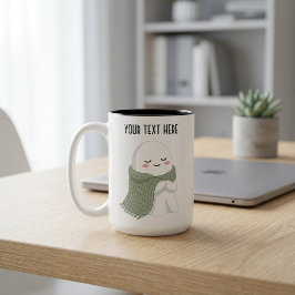 Söt mysig spökskål med eget namn  Två-Tonad mugg