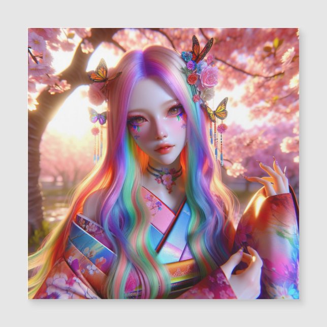 Söt Mystical Etheral Woman with Butterflies (Framsida)