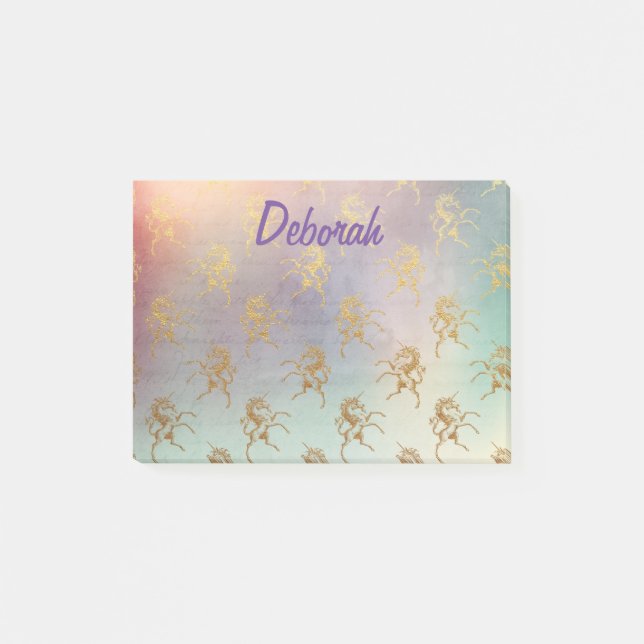 Söt Mystical Unicorns Post-it Block (Framsida)