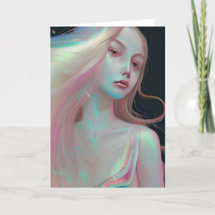 Söt Mystikkvinna med Pearlescent Skin Kort