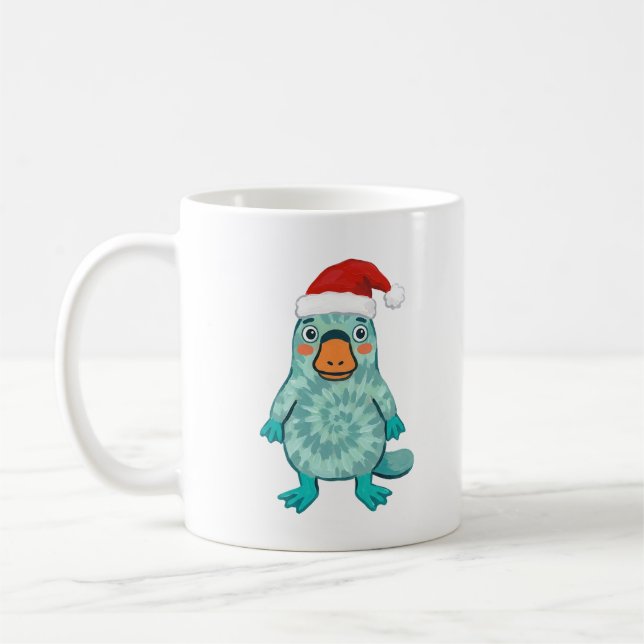 Söt näbbdjur jultomte mugg design (Vänster)