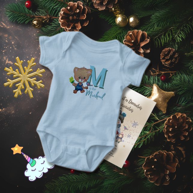 Söt Nalle med fågel T Shirt (Sweet Teddy Bear with Bird Baby Bodysuit)