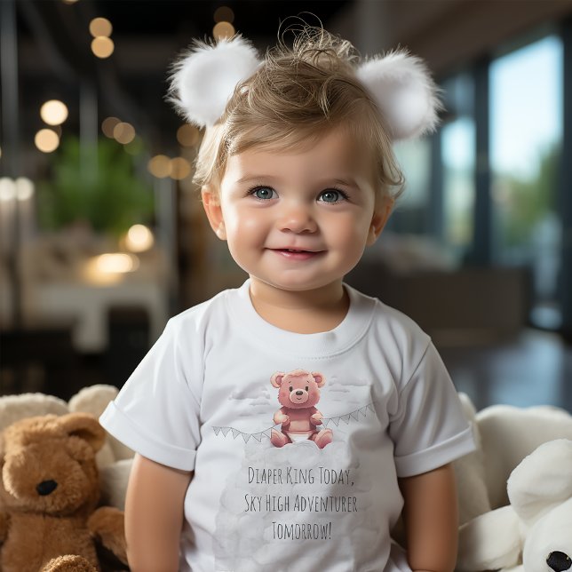 Söt nalle på blöjornas kula 1:a födelsedag t shirt (Skapare uppladdad)