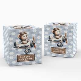 Söt Nalle Pilot Shower Boy Favor Box Presentaskar